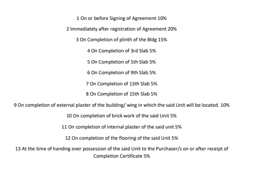 park-view-phase-2 Construction Linked Payment (CLP) Payment Plan
