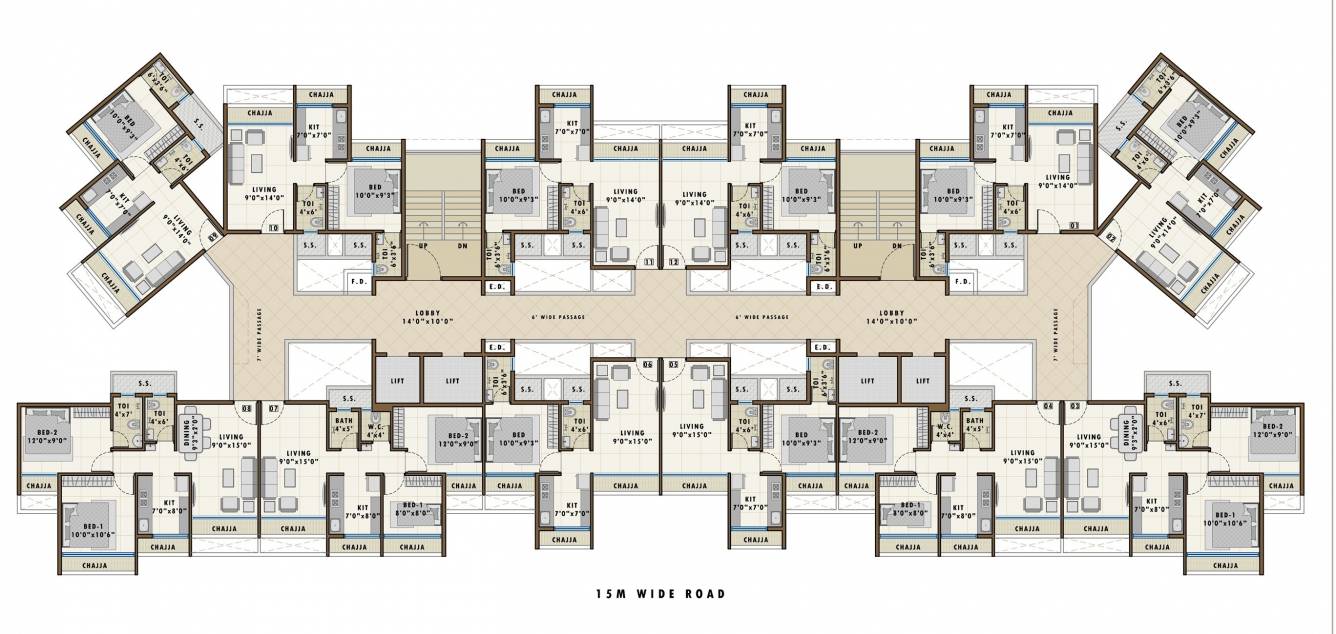  river view Aastha River View Cluster Plan for 3rd Floor