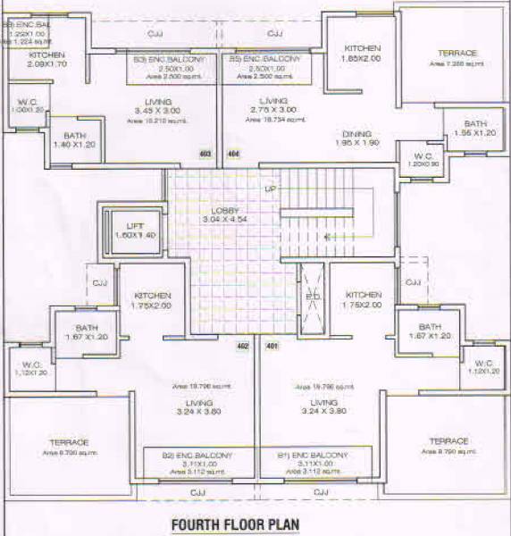 shiv-residency Shiv Residency Cluster Plan for 4th Floor