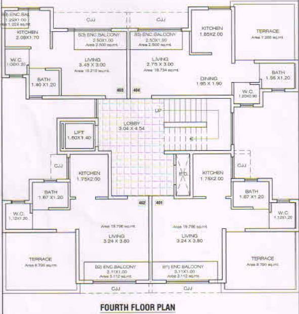  shiv-residency Shiv Residency Cluster Plan for 4th Floor