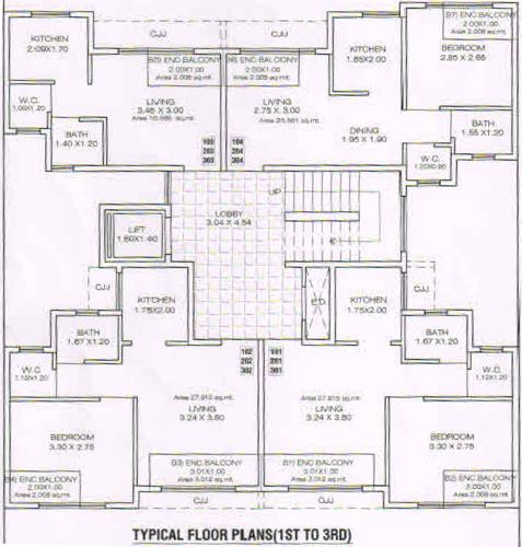  shiv-residency Shiv Residency Cluster Plan from 1st to 3rd Floor