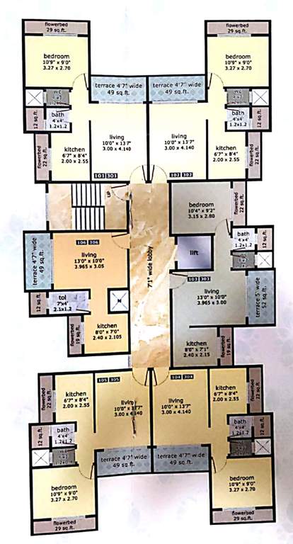  niwas Hari Niwas Cluster Plan from 1st to 3rd Floor
