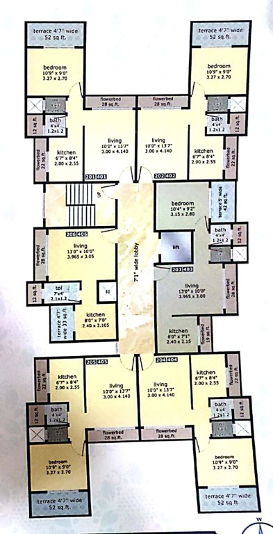  niwas Hari Niwas Cluster Plan from 2nd to 4th Floor