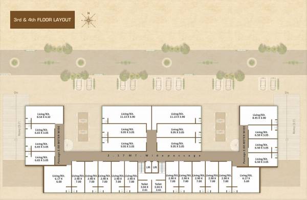  trade-center Cluster Plan from 3rd to 4th Floor