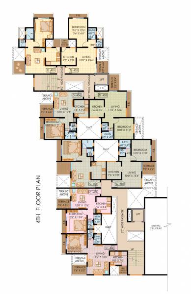  jinyash C Wing Cluster Plan for 4th Floor
