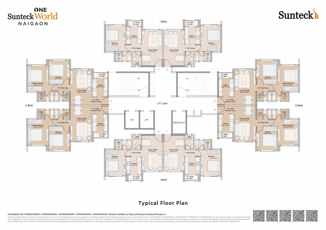  sunteck world Building No 1 Cluster Plan