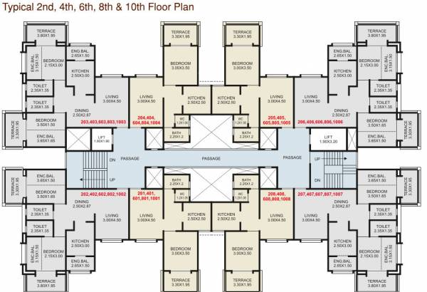  palm-springs Even Floor C Wing Cluster Plan