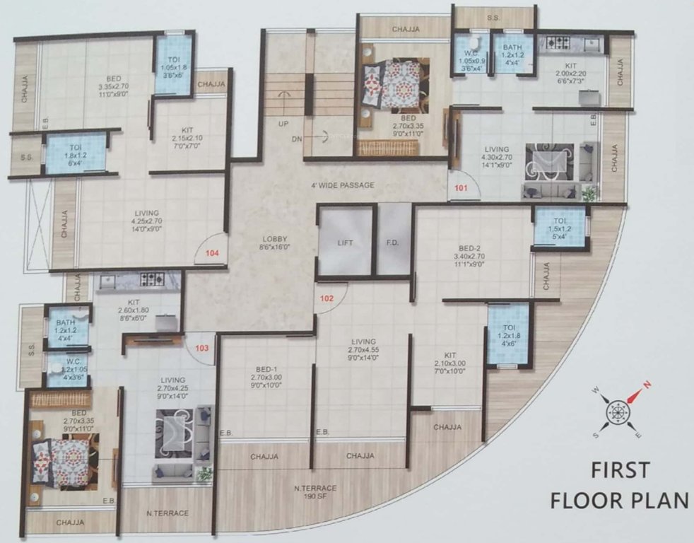  neelkanth corner Neelkanth Corner Cluster Plan for 1st Floor