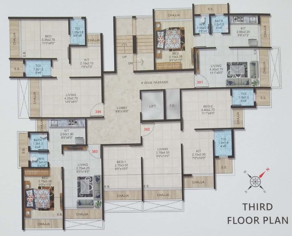  neelkanth corner Neelkanth Corner Cluster Plan for 3rd Floor
