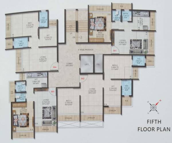  neelkanth-corner Neelkanth Corner Cluster Plan for 5th Floor