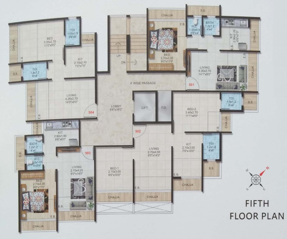  neelkanth corner Neelkanth Corner Cluster Plan for 5th Floor