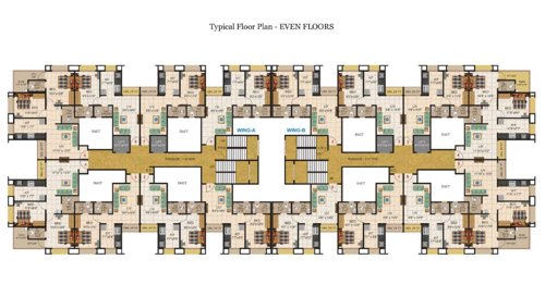  raj-regalia-phase-i Wing A & B Cluster Plan for Even Floors