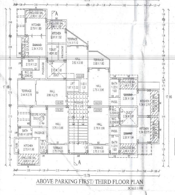 residency 1 Girija Residency Cluster Plan for 3rd Floor
