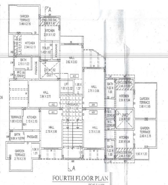 residency 1 Girija Residency Cluster Plan for 4th Floor