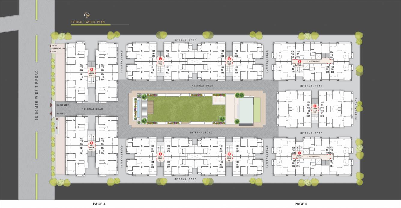  green valley Block A To I Cluster Plan for Typical Floor