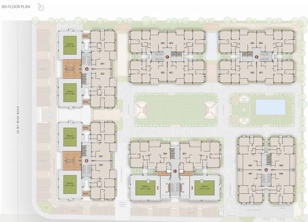  aaradhyam Typical FIrst 8th Plan Of Block A, B, C, D, E,F