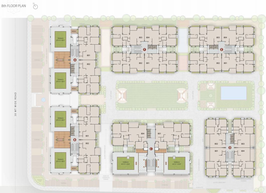  aaradhyam Typical FIrst 8th Plan Of Block A, B, C, D, E,F