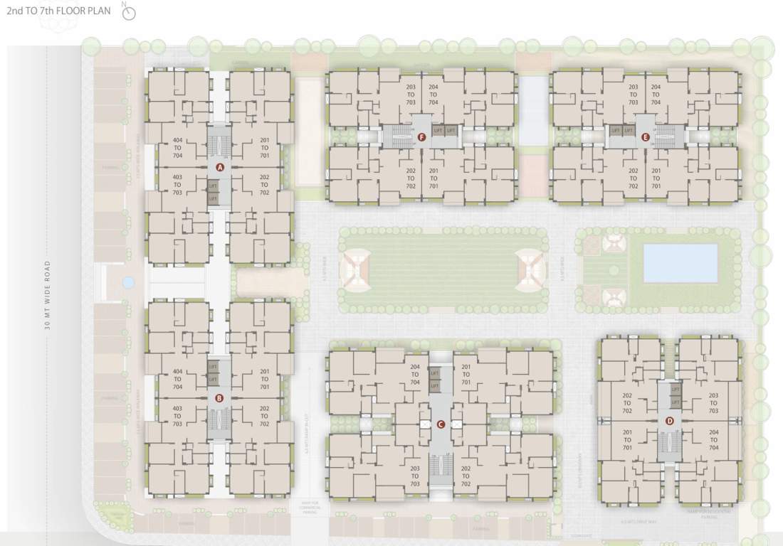  aaradhyam Typical Floor of Block A, B, C, D, E, F From 2nd to 7th Floor