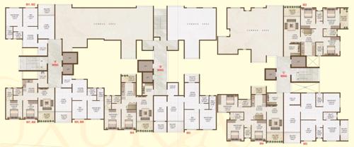  luxuria-apartment Shree Tirumala Luxuria Apartment - B Wing Cluster Plan for 8th Floor