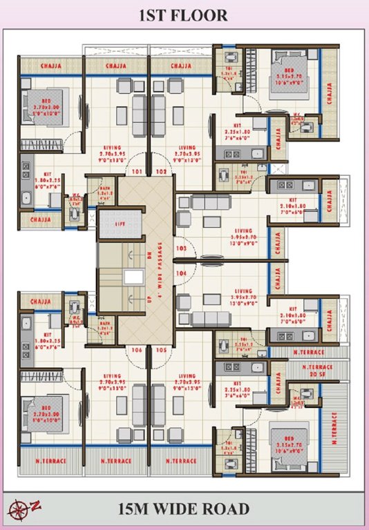  orchid Sarang Orchid Cluster Plan for 1st Floor
