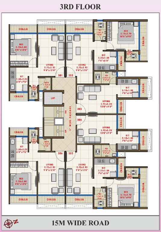  orchid Sarang Orchid Cluster Plan for 3rd Floor