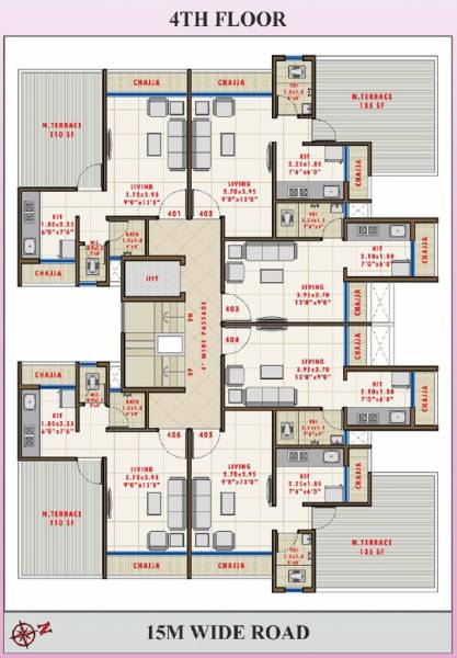 orchid Sarang Orchid Cluster Plan for 4th Floor
