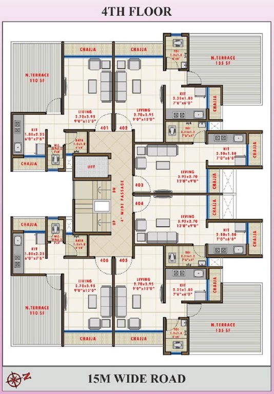  orchid Sarang Orchid Cluster Plan for 4th Floor