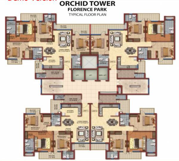 Orchid A and B Cluster Plan for Typical Floor florence-park Orchid A and B Cluster Plan for Typical Floor