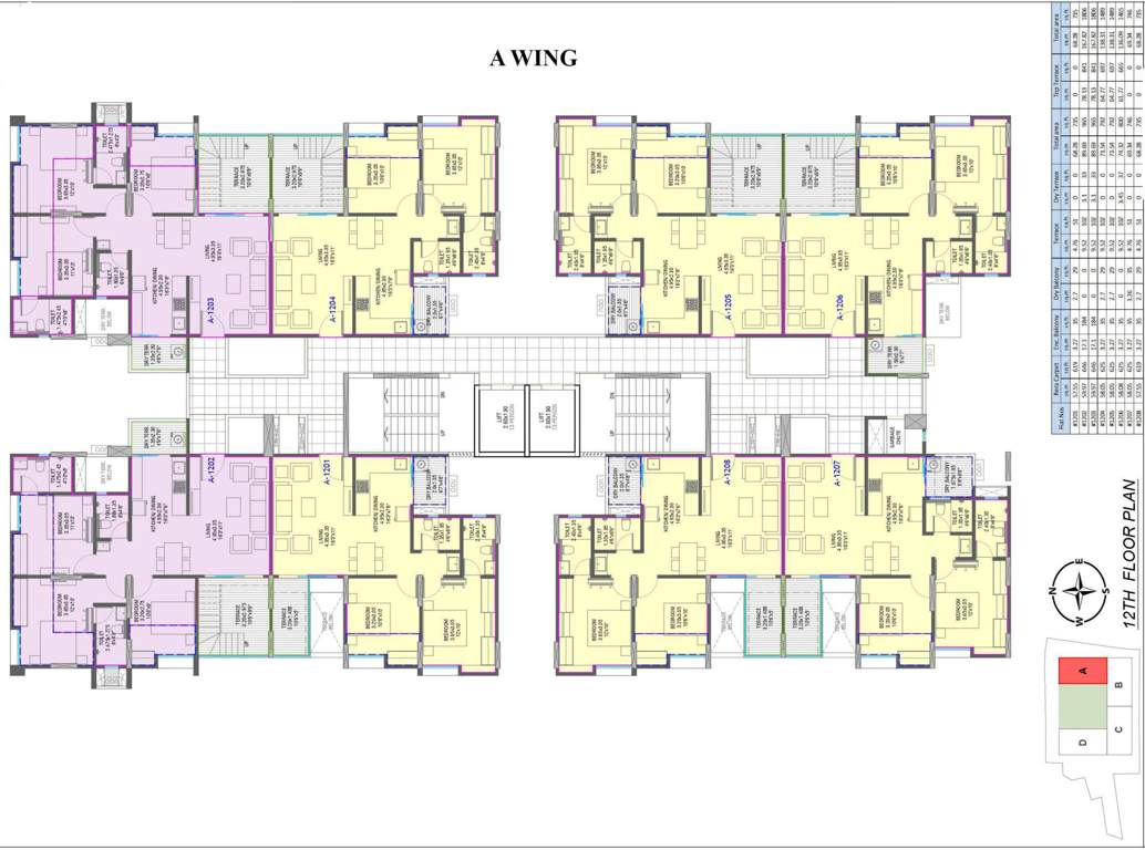  19 grand west wing a 19 Grand West Wing A Cluster Plan for 12th Floor