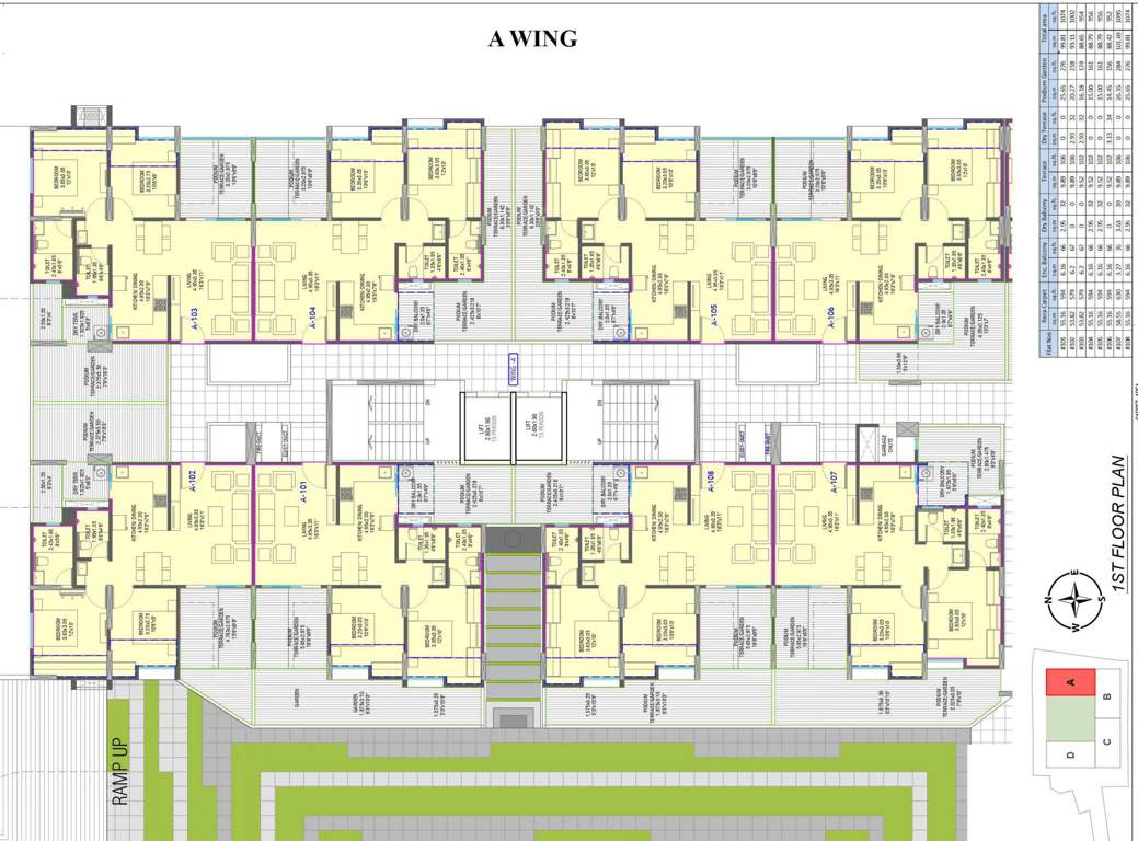  19 grand west wing a 19 Grand West Wing A Cluster Plan for 1st Floor