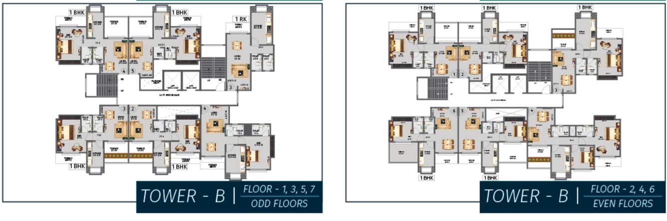  highlands Planet Highlands B Wing Cluster Plan from 1st to 7th Floor