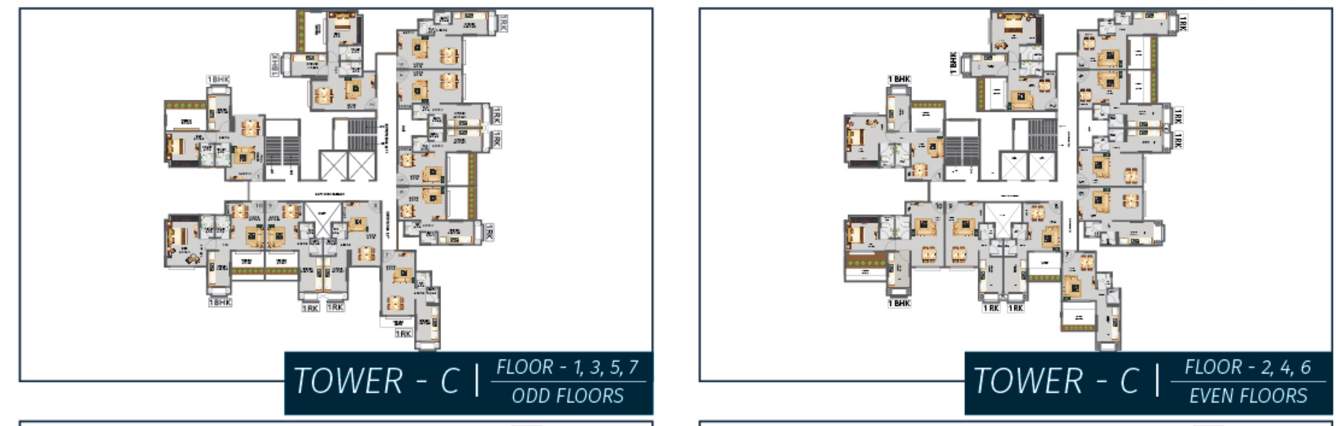  highlands Planet Highlands C Wing Cluster Plan from 1st to 7th Floor