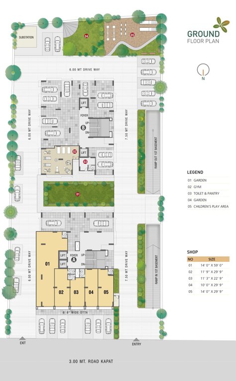  green valley Block A B Cluster Plan for ground Floor