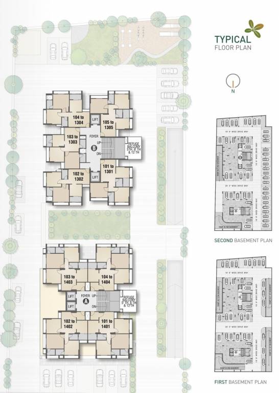  green valley Block A B Cluster Plan for Typical Floor
