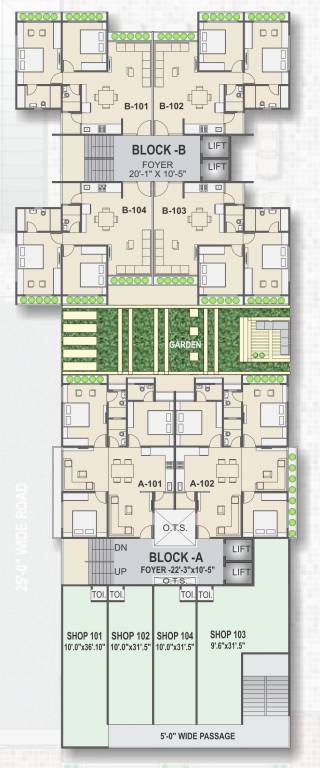  shine Block A,B Cluster Plan for 1st Floor
