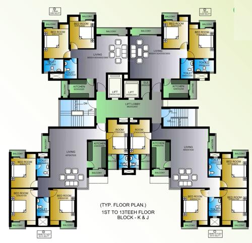  celebrity-garden-block-k Celebrity Garden Block K Cluster Plan from 1st to 13th Floor