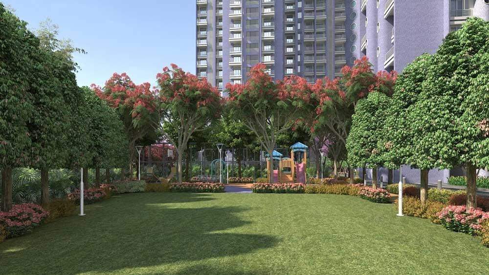  vedant millenia happiness phase ii wing a Landscape Garden and Tree Planting
