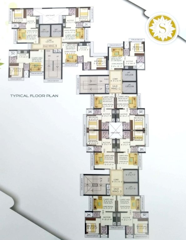  nipun galaxy Nipun Galaxy Wing B, C, D Cluster Plan for Typical Floor
