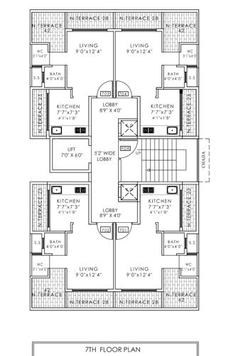  galaxy-apartments Galaxy Apartments Cluster Plan for 7th Floor