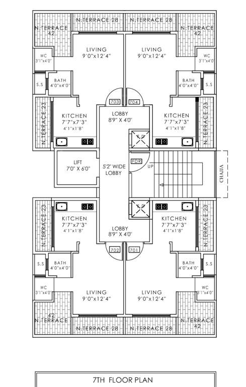  galaxy apartments Galaxy Apartments Cluster Plan for 7th Floor
