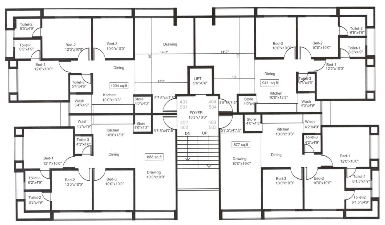  allied 20 appartments Allied 20 Appartments Cluster Plan