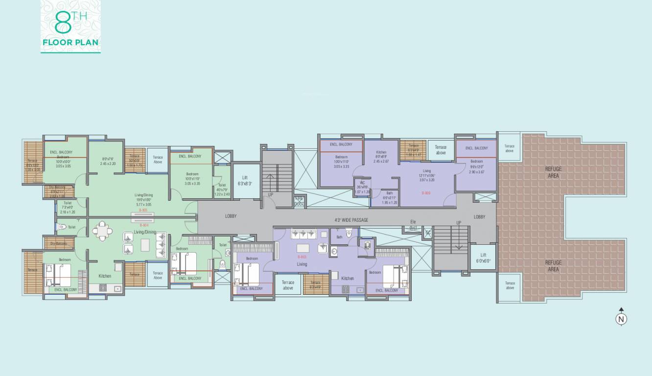  kunjban phase 1b building B Building Cluster Plan for 8th Floor