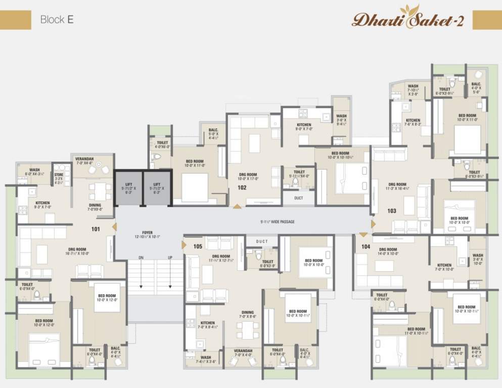  dharti saket 2 E Typical Cluster Plan