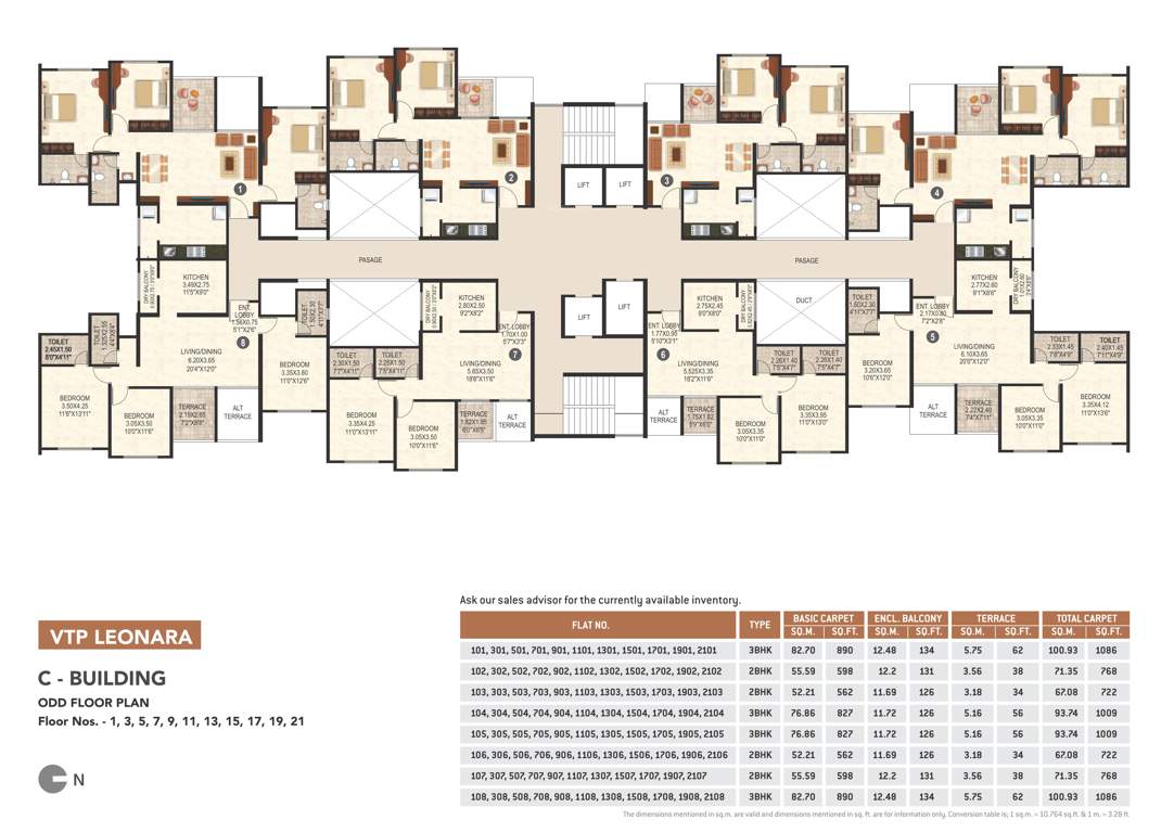  leonara building c and f C Building Odd Cluster Plan