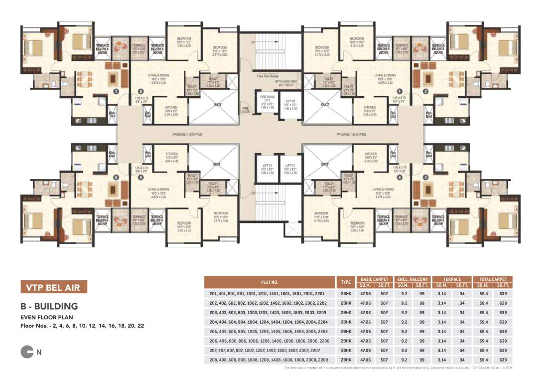  belair b and d building B Building Cluster Plan for Even Floor