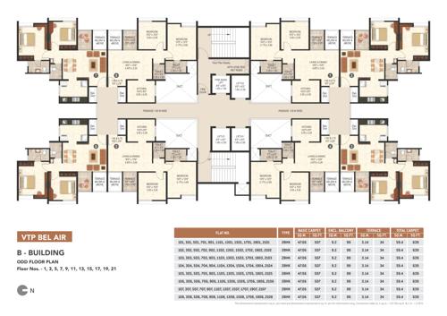  belair-b-and-d-building B Building Cluster Plan for Odd Floor