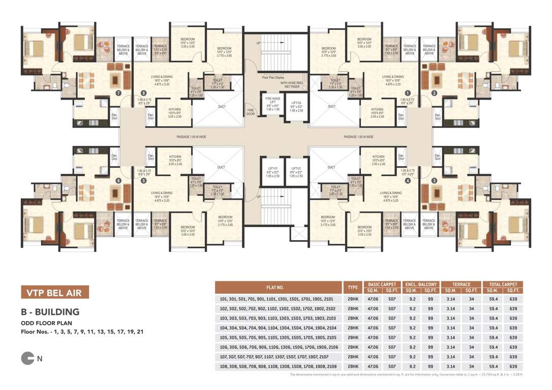  belair b and d building B Building Cluster Plan for Odd Floor