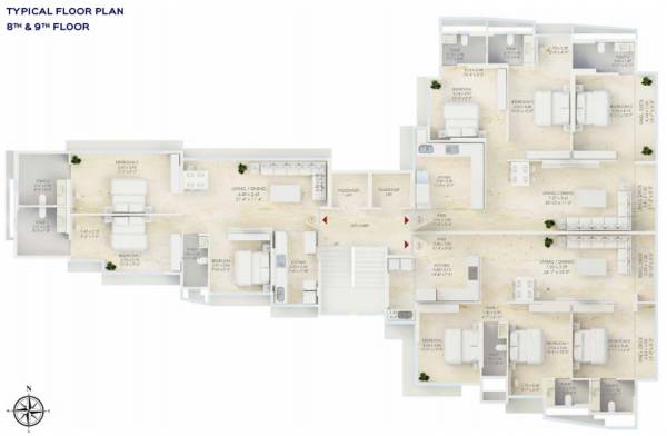  allure Kripa Allure Cluster Plan From 8th To 9th Floor
