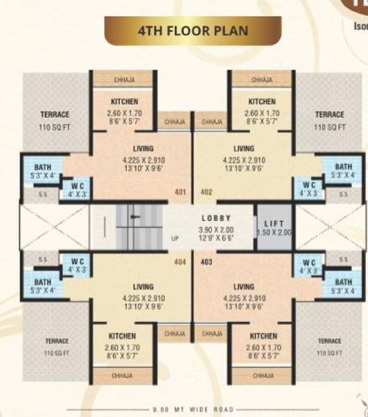  niwas Ambika Niwas Cluster Plan for 4th Floor