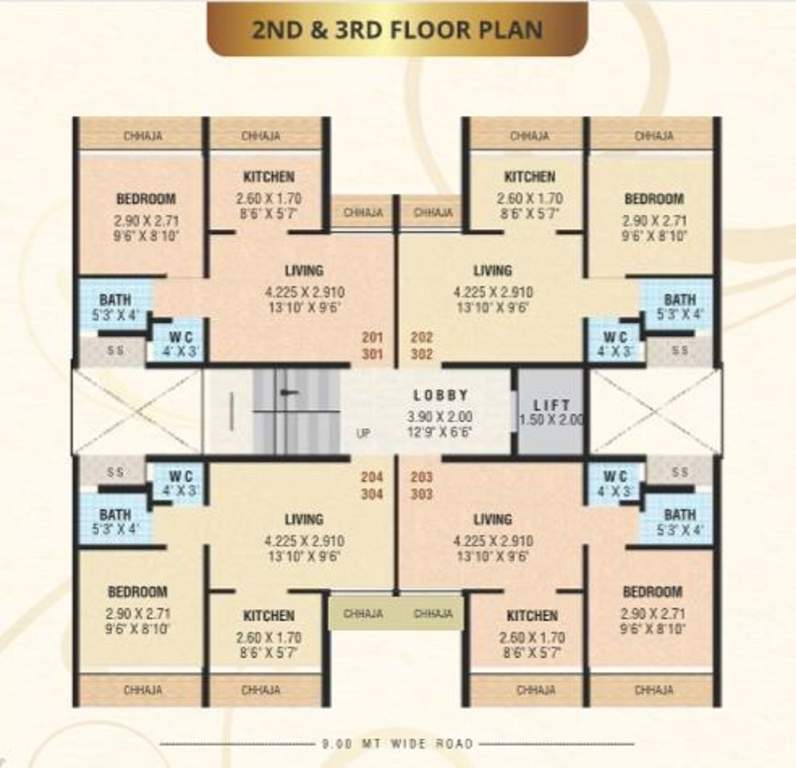 niwas Ambika Niwas Cluster Plan from 2nd to 3rd Floor